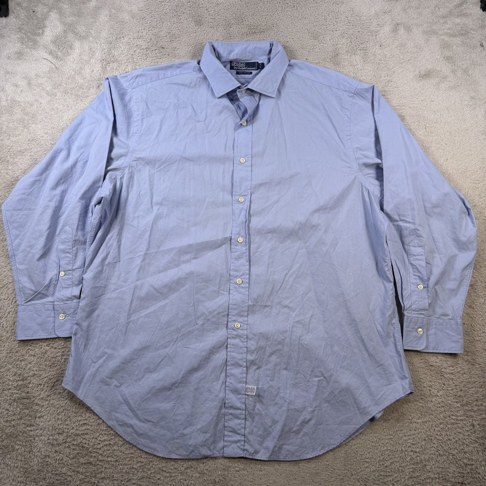 Polo Ralph Lauren Shirt Mens XL Blue Long Sleeve Button Up Cotton 17.5-34
